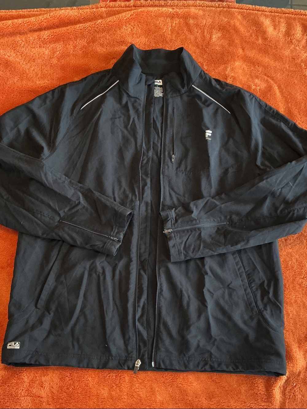 Fila Black Lightweight Men's Sport Jacket with Subtle Logos
